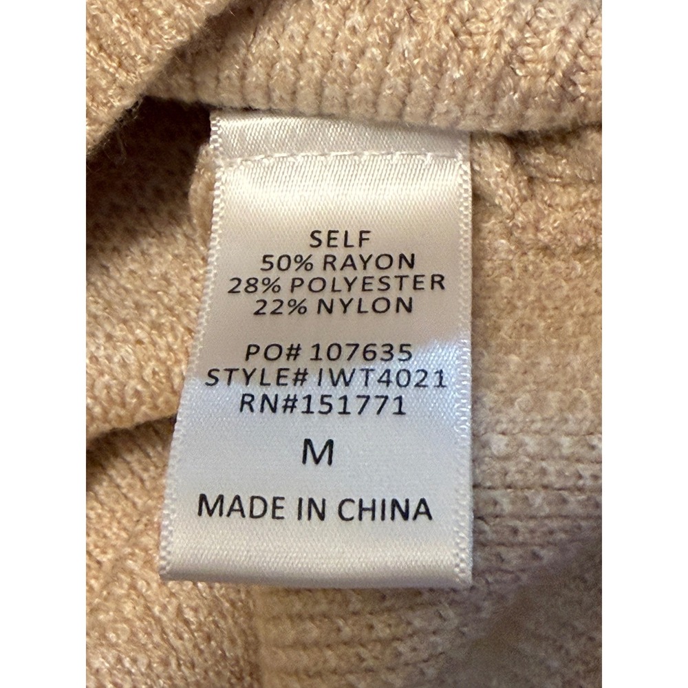 LE LIS COLLECTION Women Sweater Beige Bow Pattern‎ Cropped Knit Size M - Picture 4 of 6